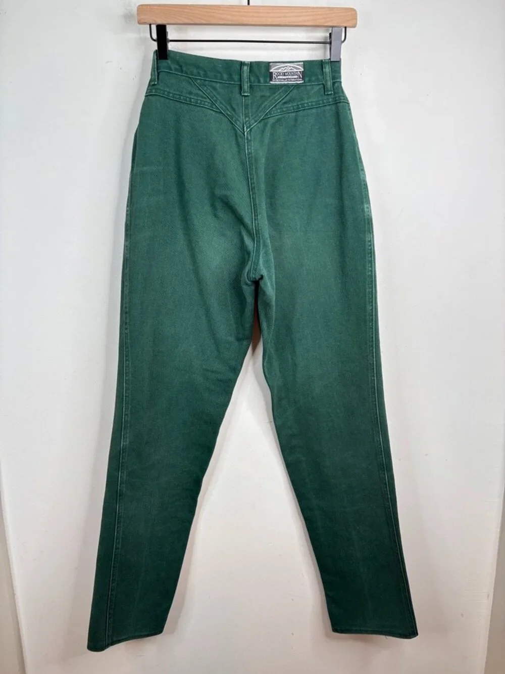 VTG Rockies Jeans 28/7 Green High Waist Bareback Western Denim 80s Made in USA
